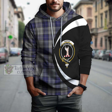 Napier Tartan Hoodie with Family Crest Circle Style