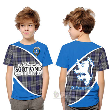 Napier Family Crest Tartan Kid T-Shirt Celebrate Saint Andrew's Day in Style