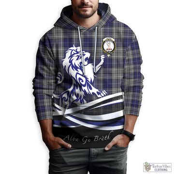 Napier Tartan Hoodie with Alba Gu Brath Regal Lion Emblem