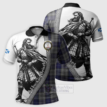 Napier Tartan Clan Crest Polo Shirt with Highlander Warrior Celtic Style