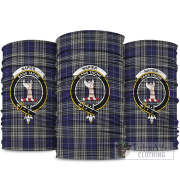 Napier Tartan Neck Gaiters, Tartan Bandanas, Tartan Head Band with Family Crest