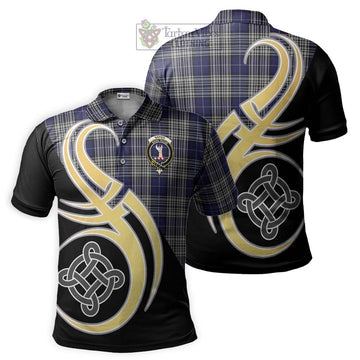 Napier Tartan Polo Shirt with Family Crest and Celtic Symbol Style