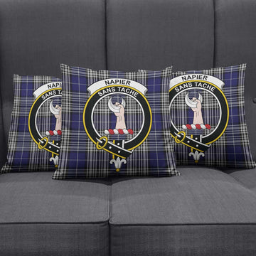 Napier Tartan Pillow Cover with Family Crest