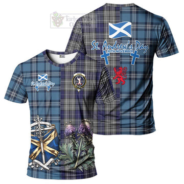 Napier Tartan T-Shirt Happy St. Andrew's Day Half Tartan Style