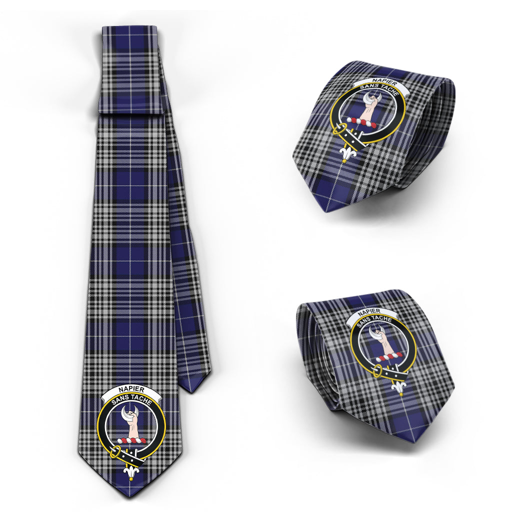 Napier Tartan Classic Necktie with Family Crest Necktie One Size - Tartan Vibes Clothing