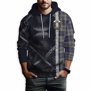 Napier Tartan Hoodie with Family Crest Cross Sword Thistle Celtic Vibes