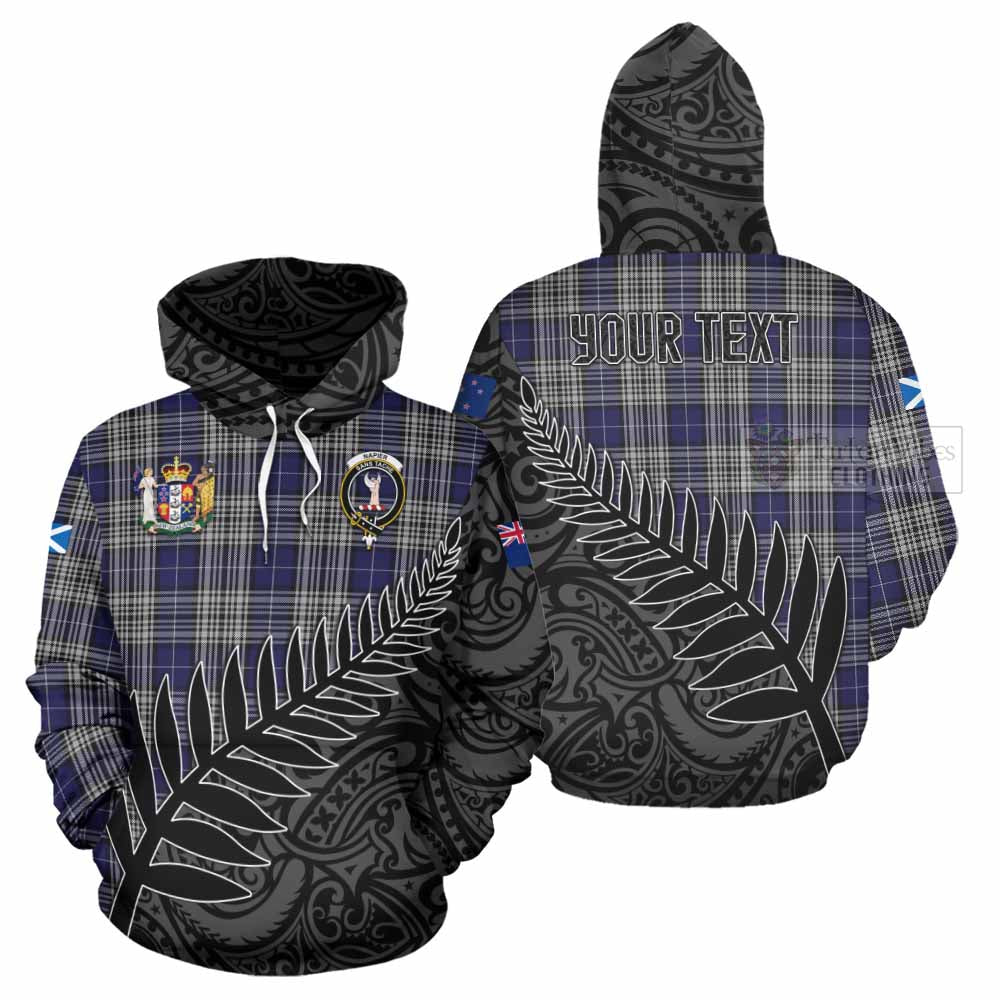 Tartan Vibes Clothing Napier Crest Tartan Hoodie with New Zealand Silver Fern Half Style