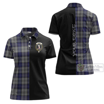 Napier Tartan Women's Polo Shirt with Family Crest and Half Of Me Style