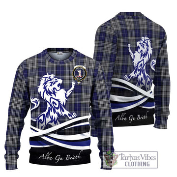 Napier Tartan Ugly Sweater with Alba Gu Brath Regal Lion Emblem