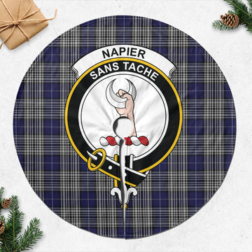 Napier Tartan Christmas Tree Skirt with Family Crest