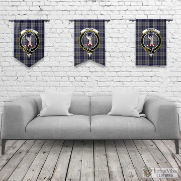 Napier Tartan Gonfalon, Tartan Banner with Family Crest