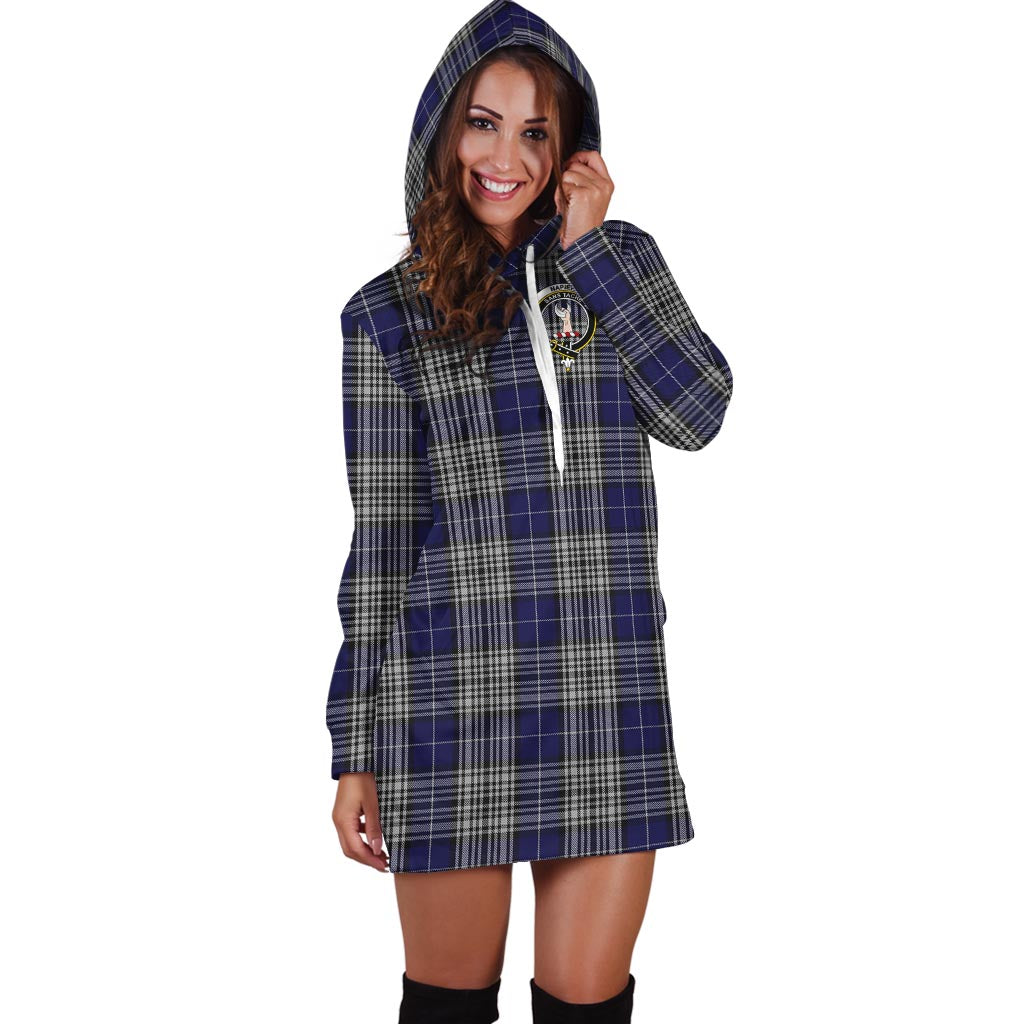 Napier Tartan Hoodie Dress with Family Crest - Tartan Vibes Clothing