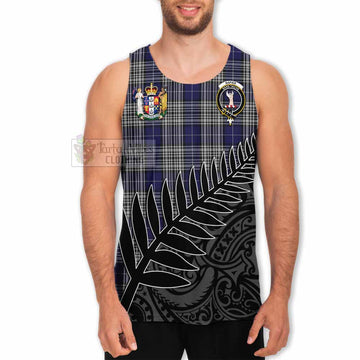 Napier Crest Tartan Men's Tank Top with New Zealand Silver Fern Half Style