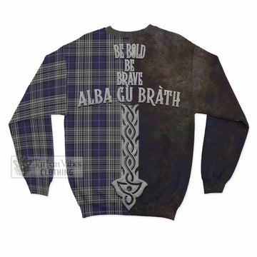 Napier Tartan Family Crest Sweatshirt Alba Gu Brath Be Brave Lion Ancient Style