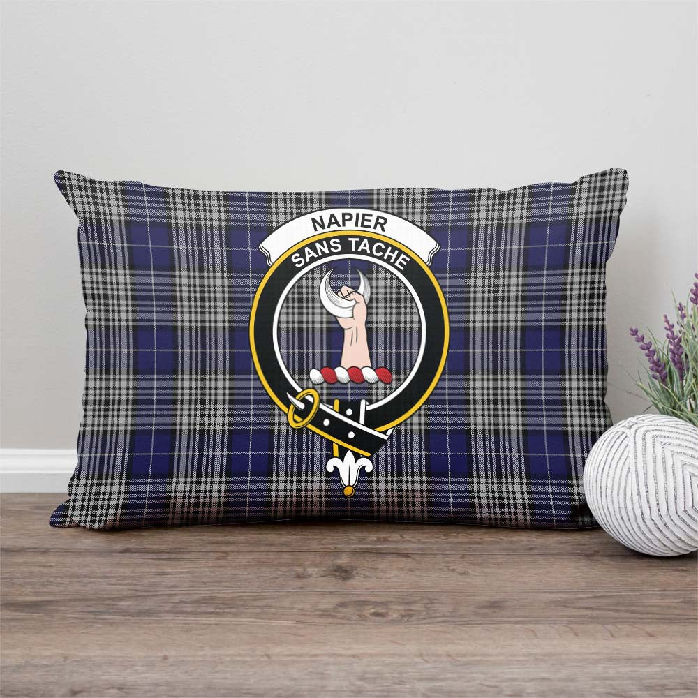 Napier Tartan Pillow Cover with Family Crest Rectangle Pillow Cover - Tartanvibesclothing