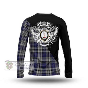 Napier Tartan Long Sleeve T-Shirt with Family Crest and Military Logo Style