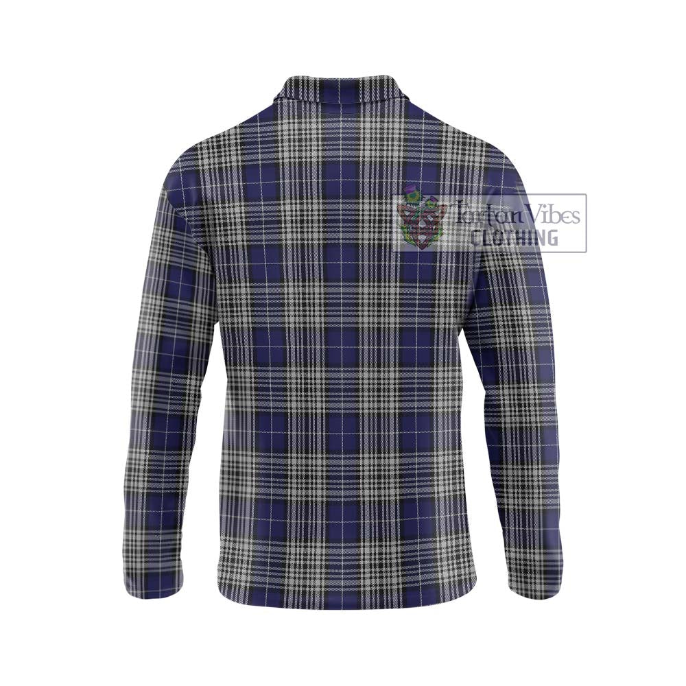 Napier Tartan Long Sleeve Polo Shirt with Family Crest DNA In Me Style - Tartanvibesclothing Shop