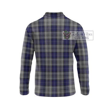 Napier Tartan Long Sleeve Polo Shirt with Family Crest DNA In Me Style