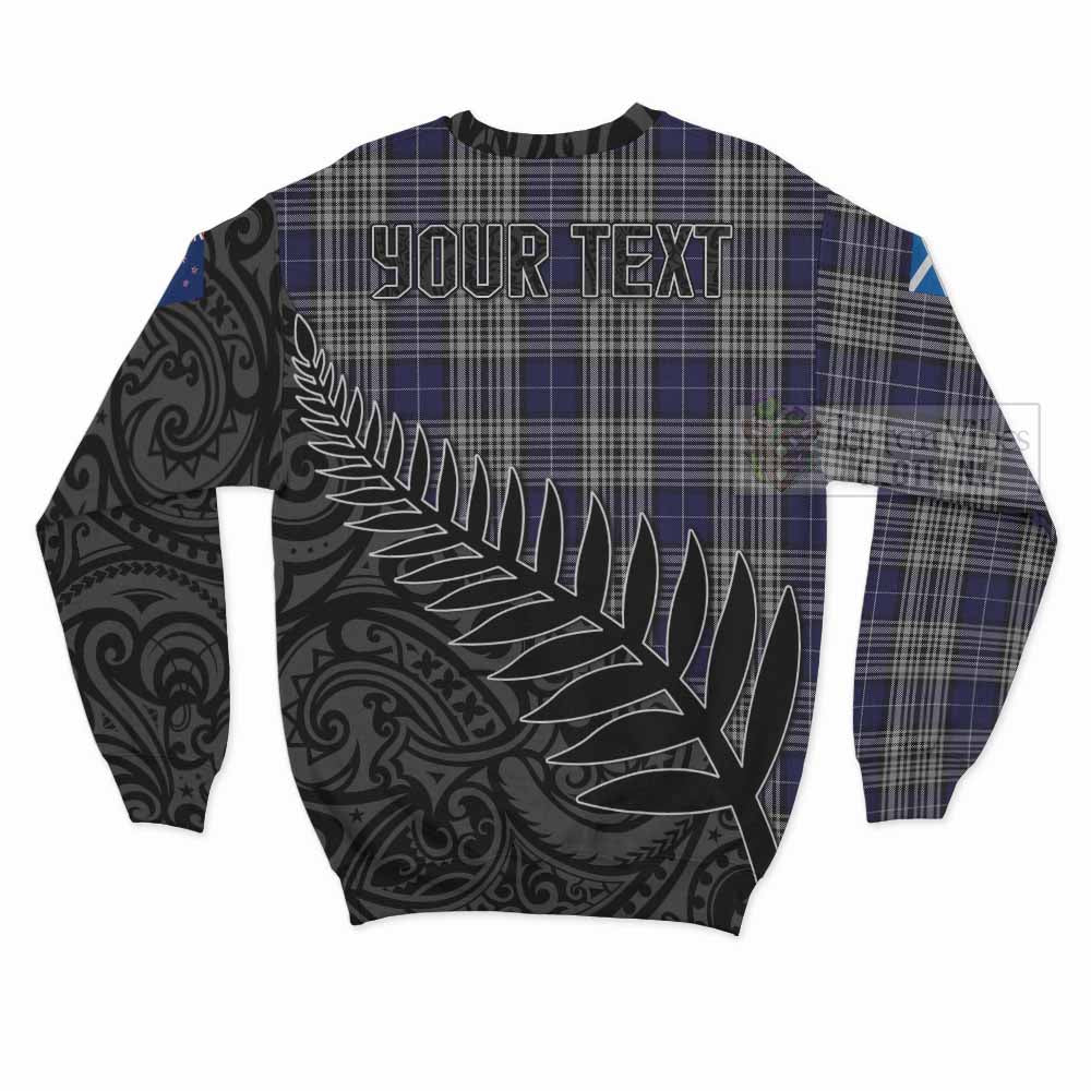 Tartan Vibes Clothing Napier Crest Tartan Sweatshirt with New Zealand Silver Fern Half Style