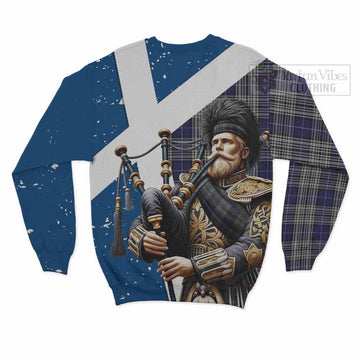 Napier Tartan Sweatshirt with Family Crest Scottish Bagpiper Vibes