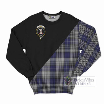 Napier Tartan Sweatshirt with Family Crest and Military Logo Style