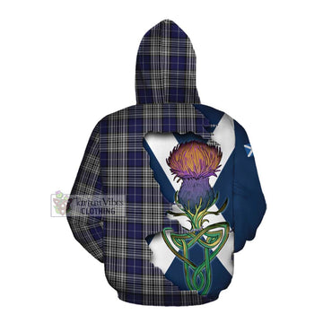 Napier Tartan Family Crest Cotton Hoodie Scottish Thistle Celtic Inspired Pullover Hoodie - Tartan Vibes Clothing