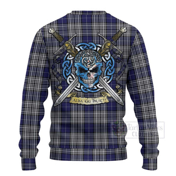 Napier Tartan Ugly Sweater with Family Crest Celtic Skull Style