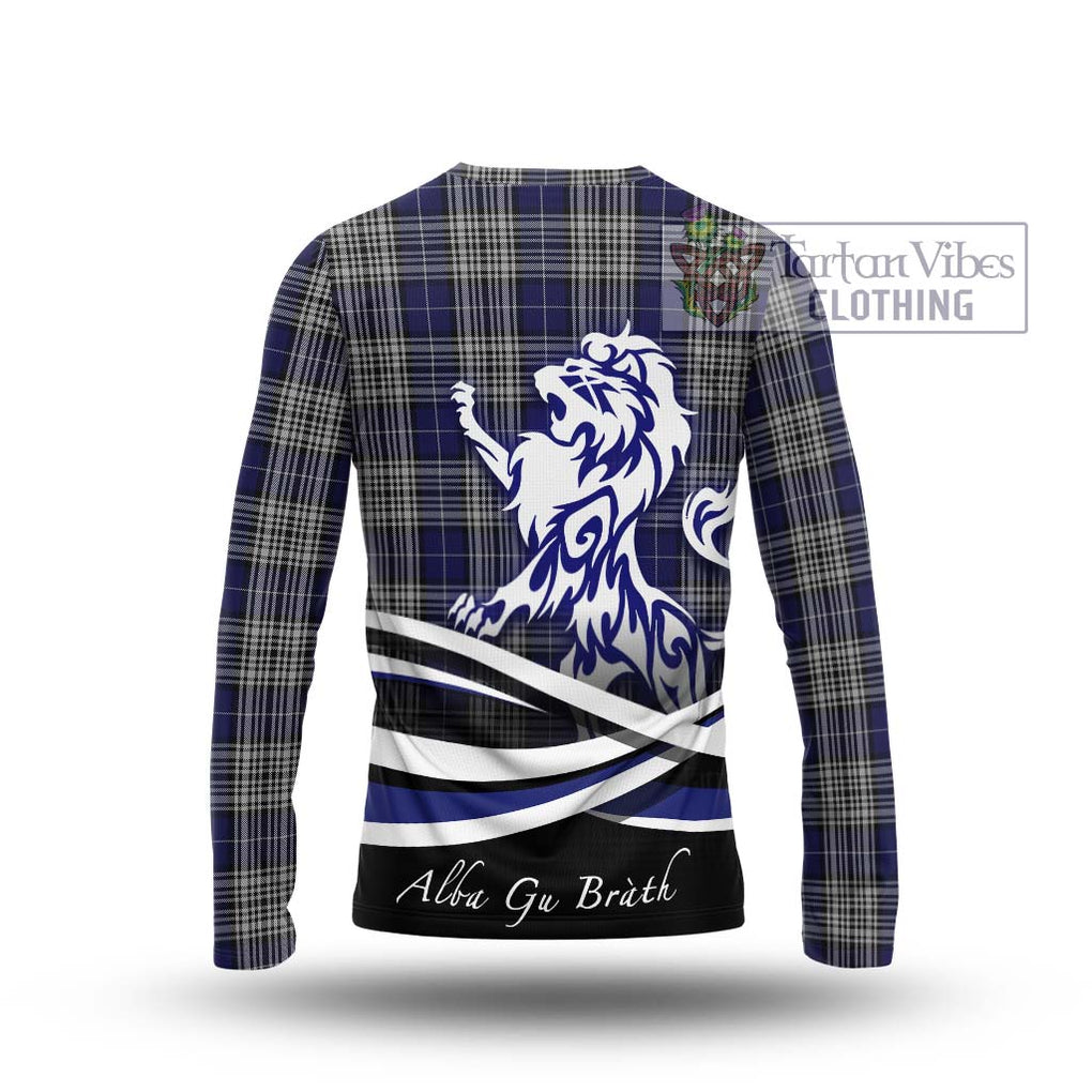 Napier Tartan Long Sleeve T-Shirt with Alba Gu Brath Regal Lion Emblem - Tartanvibesclothing Shop