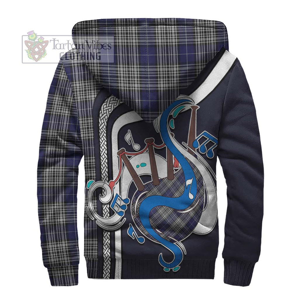 Napier Tartan Sherpa Hoodie with Epic Bagpipe Style - Tartanvibesclothing Shop