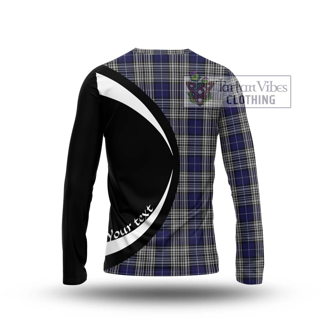 Napier Tartan Long Sleeve T-Shirt with Family Crest Circle Style - Tartan Vibes Clothing