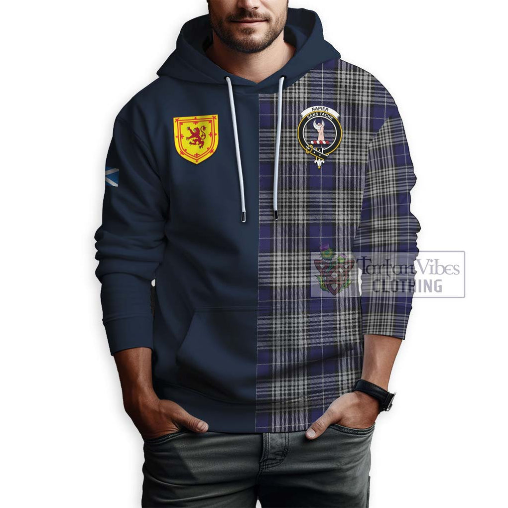 Tartan Vibes Clothing Napier Tartan Hoodie with Scottish Lion Royal Arm Half Style