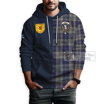 Napier Tartan Hoodie Alba with Scottish Lion Royal Arm Half Style