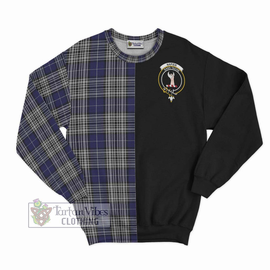 Napier Tartan Sweatshirt with Family Crest and Half Of Me Style - Tartanvibesclothing Shop