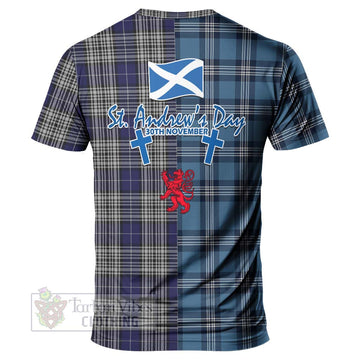 Napier Tartan T-Shirt Happy St. Andrew's Day Half Tartan Style