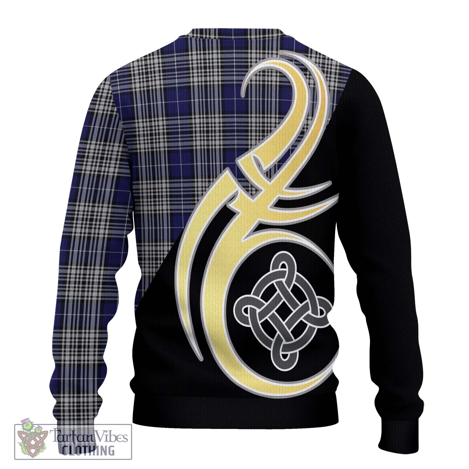 Napier Tartan Knitted Sweater with Family Crest and Celtic Symbol Style - Tartan Vibes Clothing