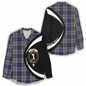 Napier Tartan Women's Casual Shirt with Family Crest Circle Style