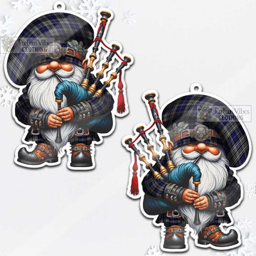 Napier Tartan Bagpiper Gnome Christmas Ornament