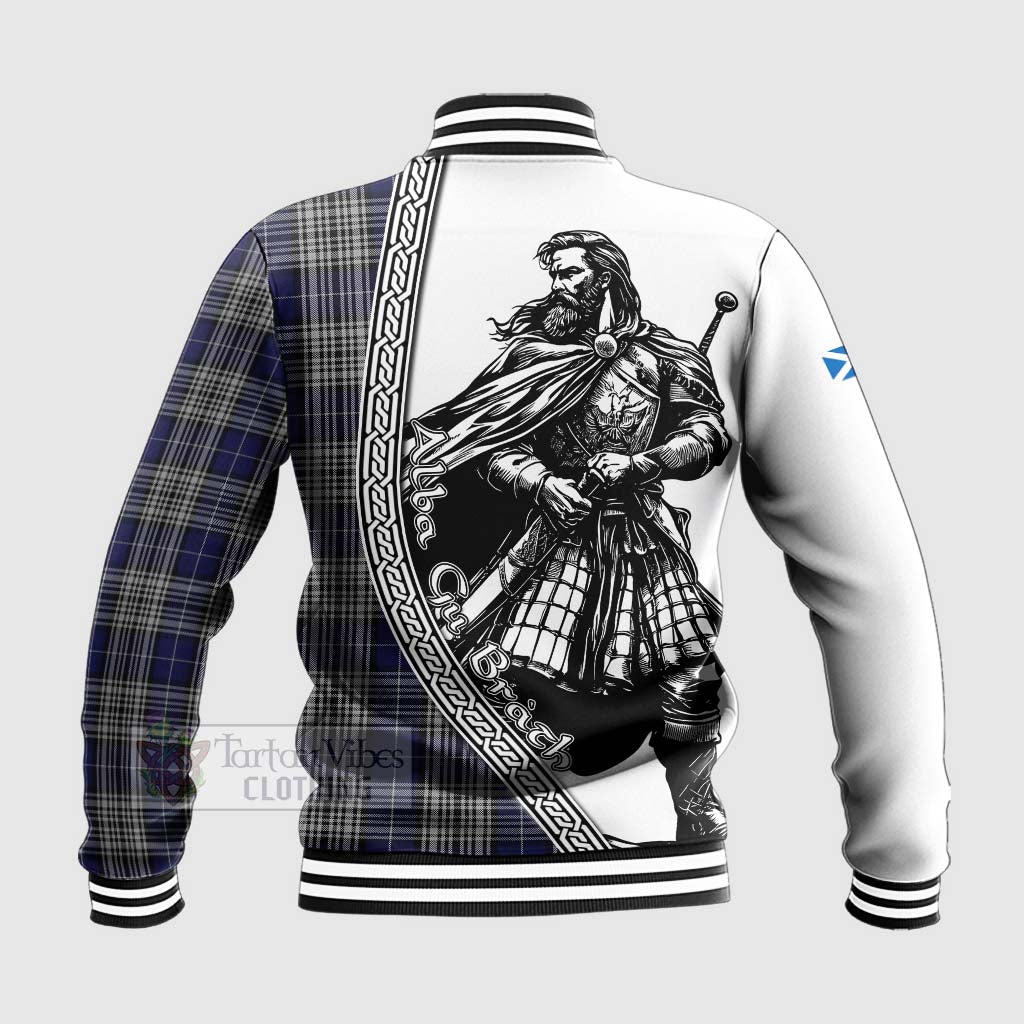 Tartan Vibes Clothing Napier Tartan Clan Crest Baseball Jacket with Highlander Warrior Celtic Style