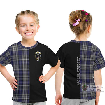 Napier Tartan Kid T-Shirt with Family Crest and Half Of Me Style - Tartan Vibes Clothing