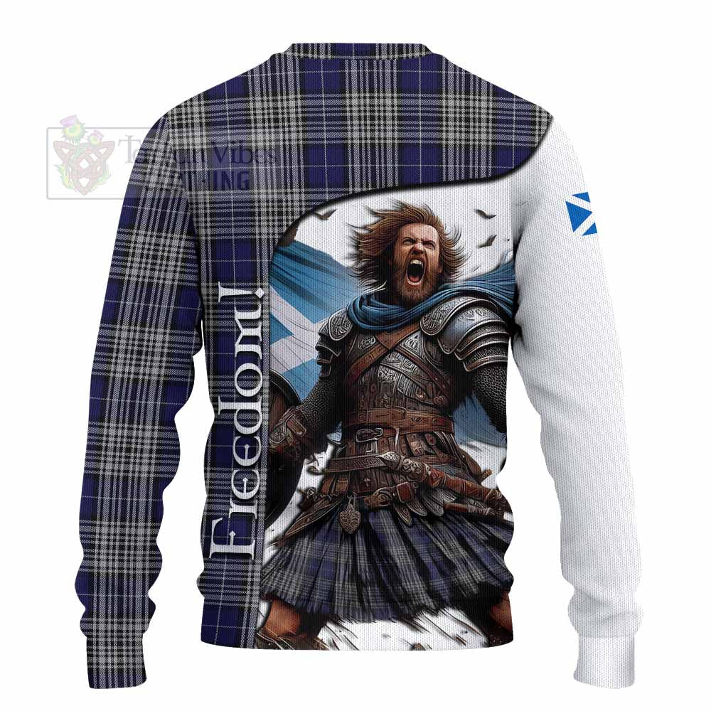 Tartan Vibes Clothing Napier Crest Tartan Knitted Sweater Inspired by the Freedom of Scottish Warrior