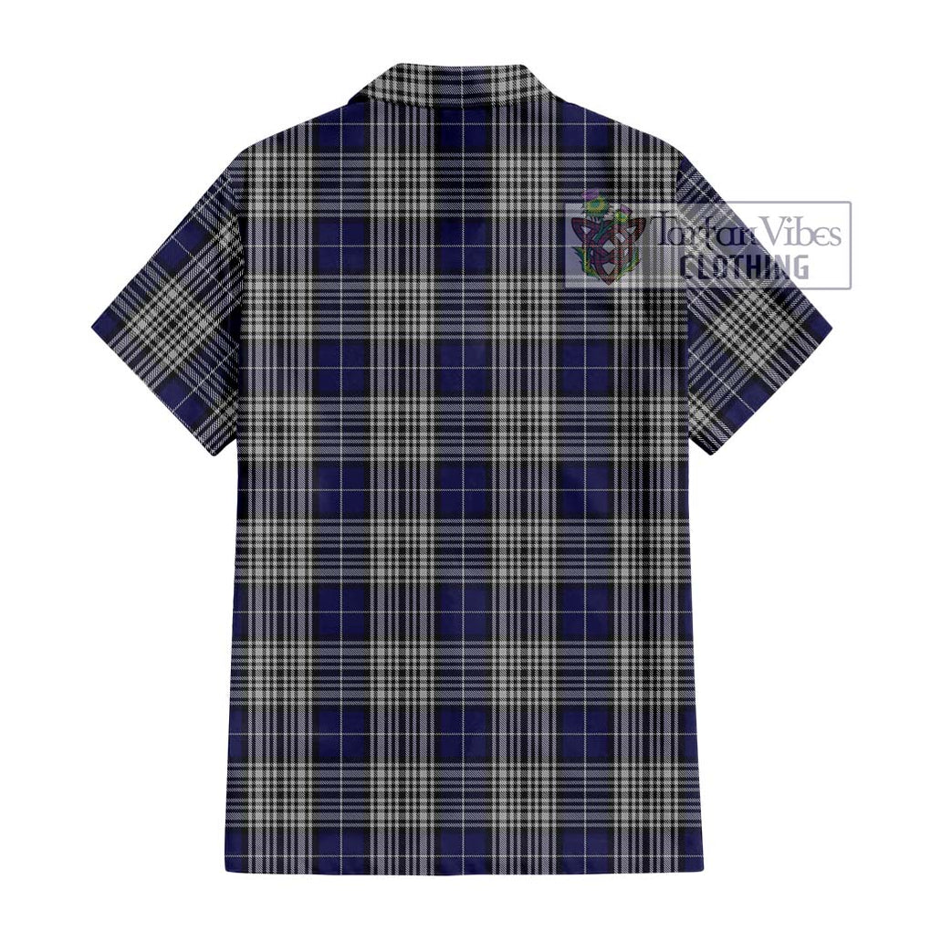 Napier Tartan Short Sleeve Button Shirt with Family Crest DNA In Me Style - Tartanvibesclothing Shop