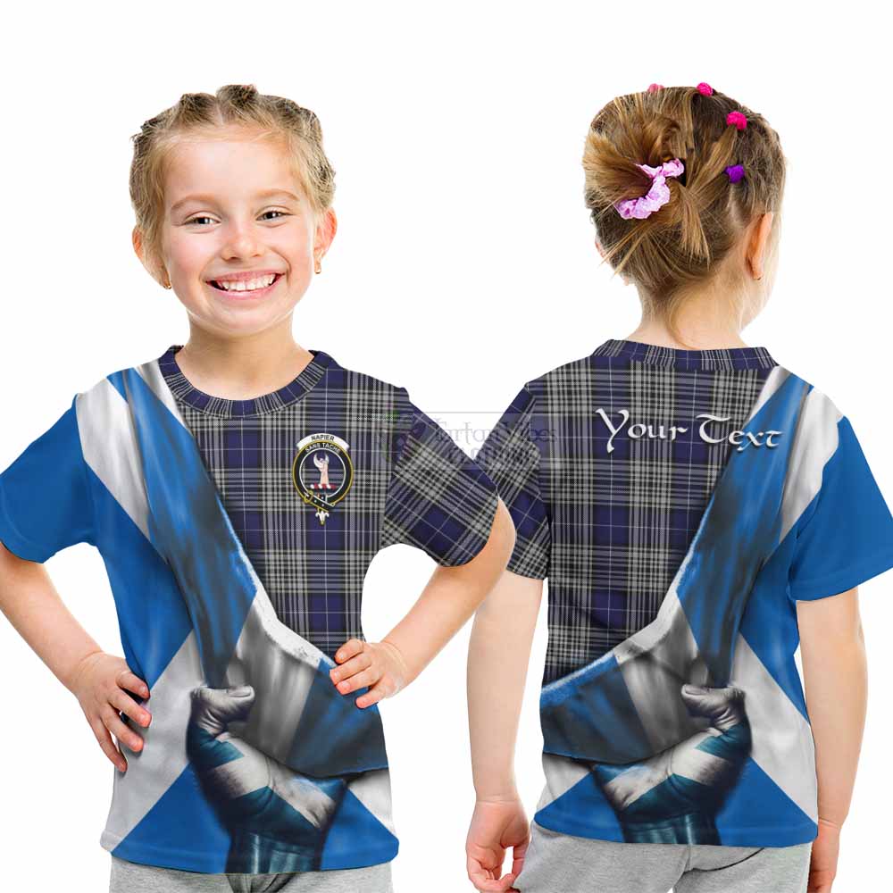 Tartan Vibes Clothing Napier Tartan Kid T-Shirt with Family Crest Scotland Patriotic Style