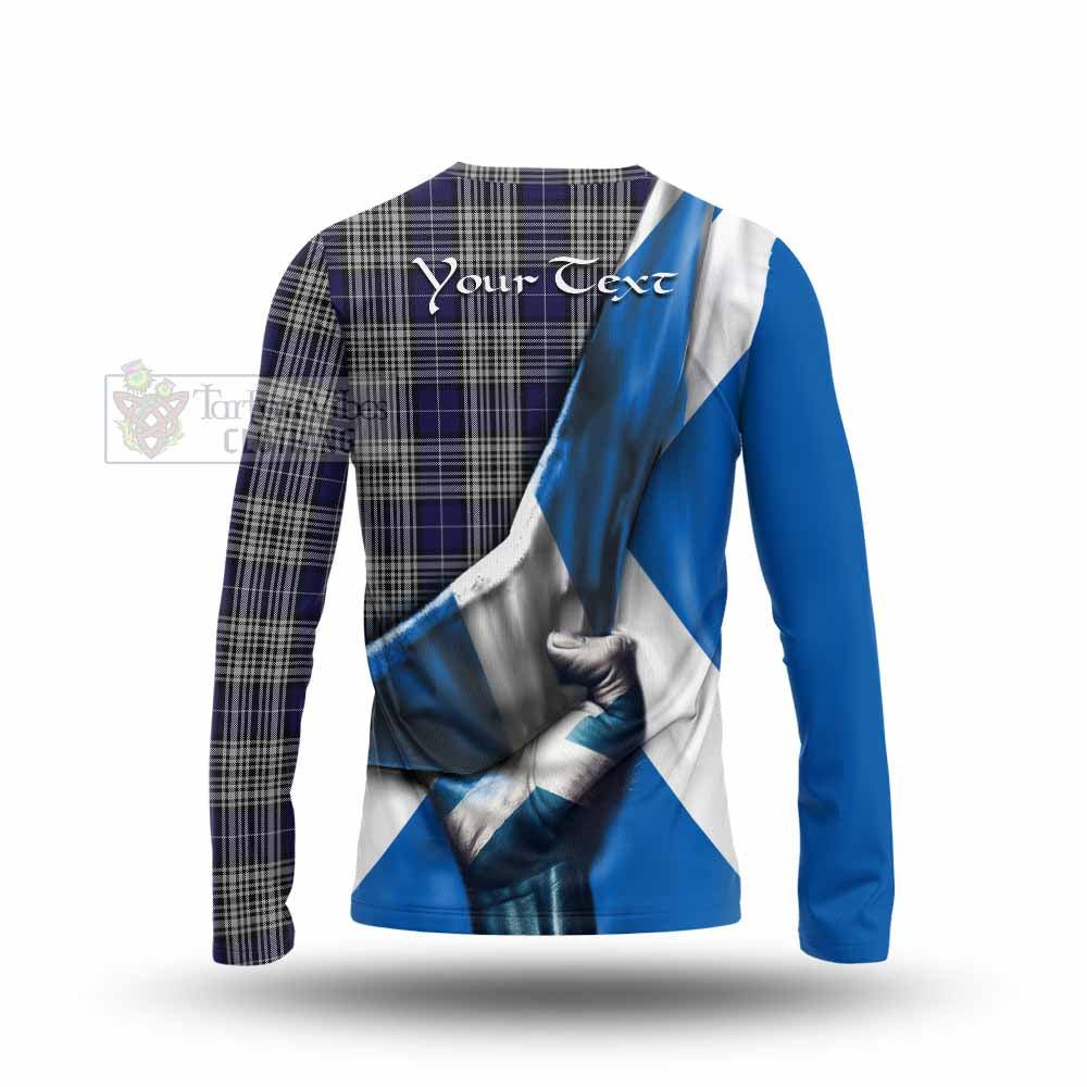 Tartan Vibes Clothing Napier Tartan Long Sleeve T-Shirt with Family Crest Scotland Patriotic Style