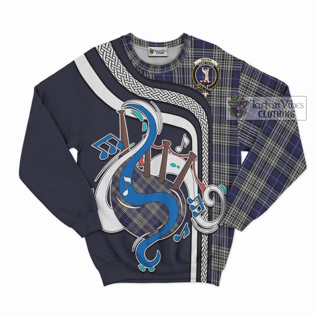 Tartan Vibes Clothing Napier Tartan Sweatshirt with Epic Bagpipe Style