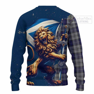 Napier Tartan Family Crest Knitted Sweater with Scottish Majestic Lion