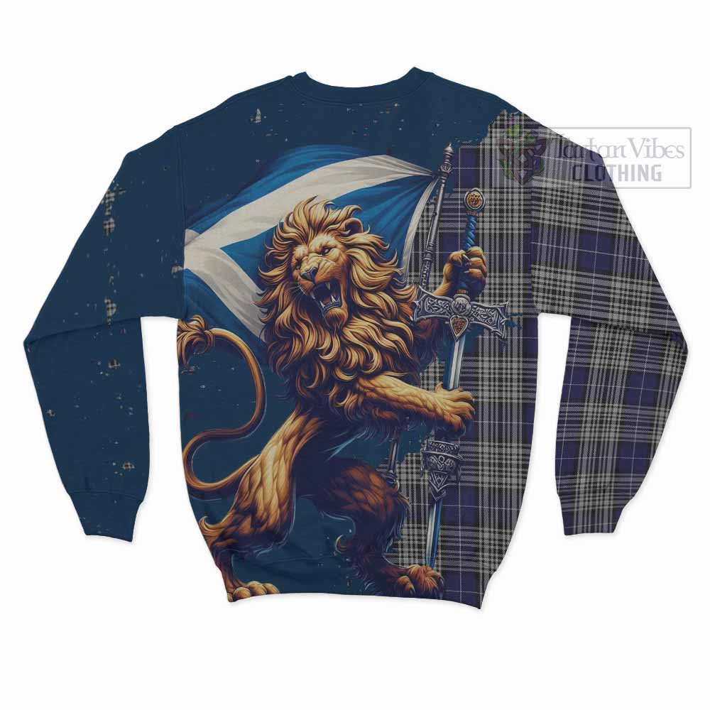 Tartan Vibes Clothing Napier Tartan Family Crest Sweatshirt with Scottish Majestic Lion