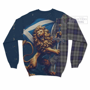 Napier Tartan Family Crest Sweatshirt with Scottish Majestic Lion