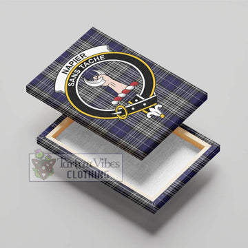 Napier Tartan Canvas Print Wall Art with Family Crest