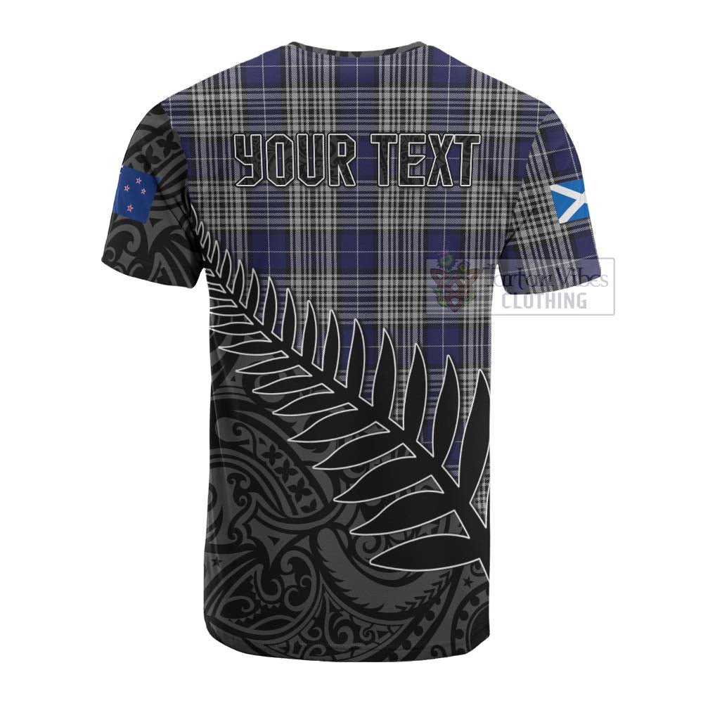 Tartan Vibes Clothing Napier Crest Tartan Cotton T-shirt with New Zealand Silver Fern Half Style