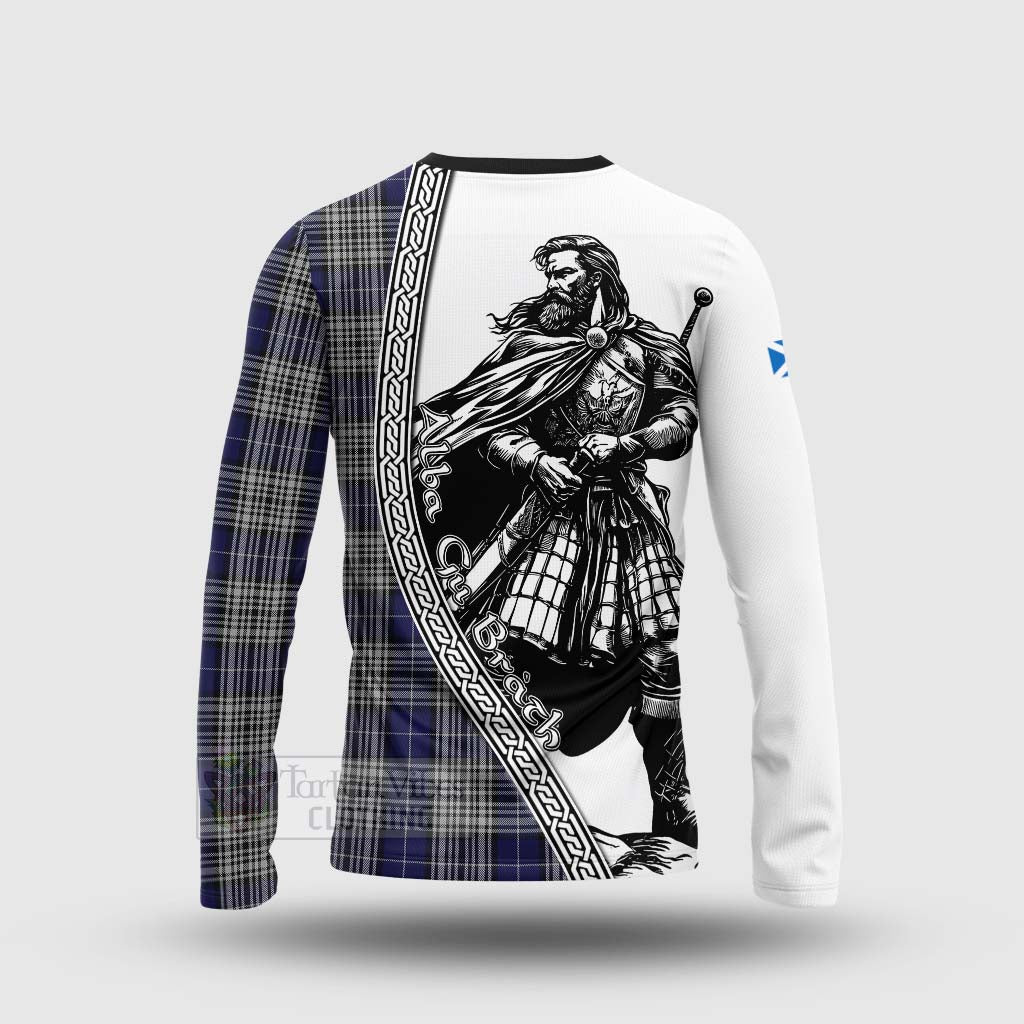 Tartan Vibes Clothing Napier Tartan Clan Crest Long Sleeve T-Shirt with Highlander Warrior Celtic Style